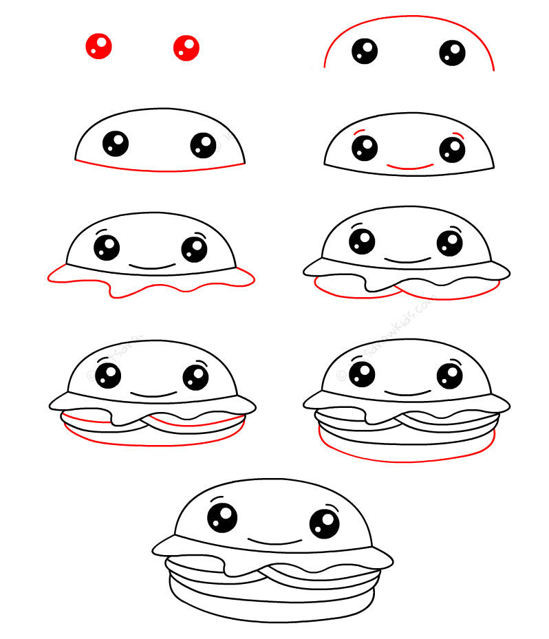 Hamburger animasyonu 5 çizimi