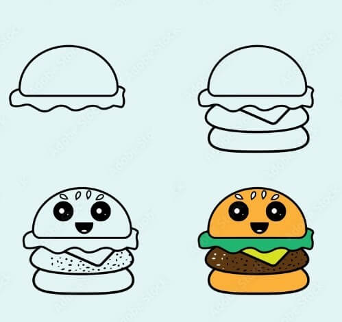 Hamburger animasyonu çizimi