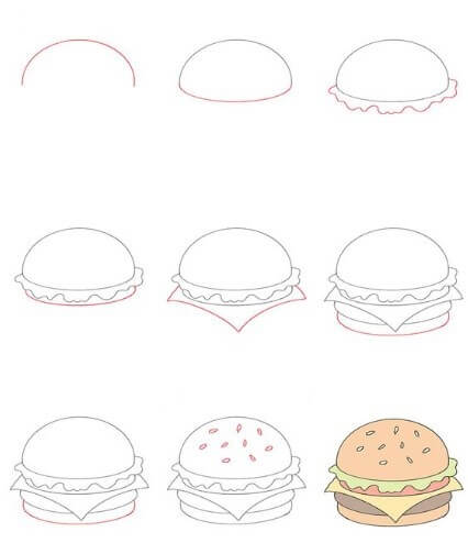 Hamburger fikri 1 çizimi