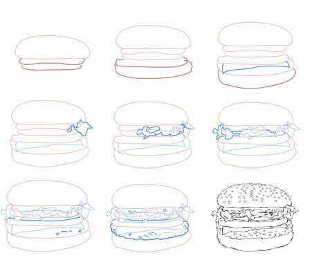 Hamburger fikri 11 çizimi