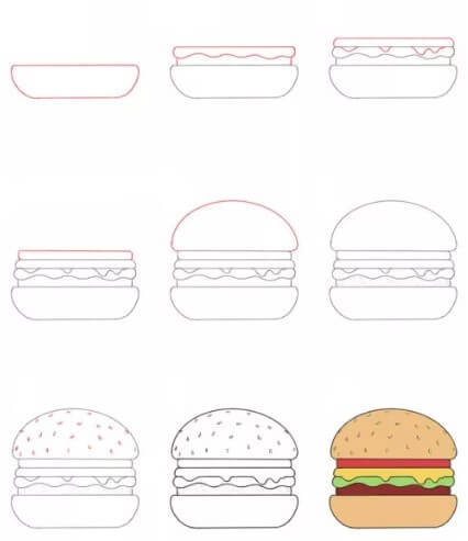 Hamburger fikri 2 çizimi