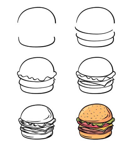 Hamburger fikri 3 çizimi