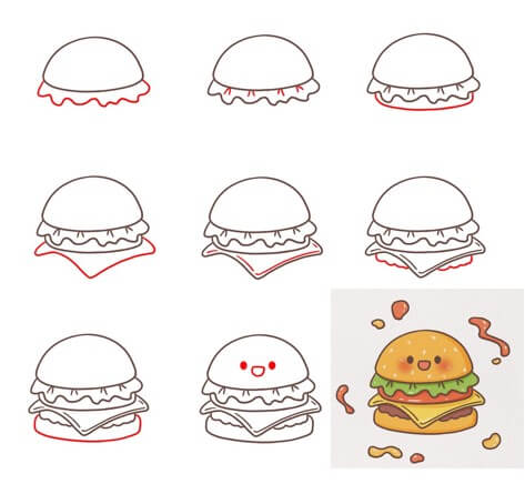 Hamburger fikri 4 çizimi