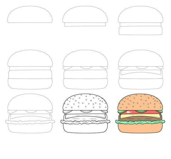 Hamburger fikri 5 çizimi