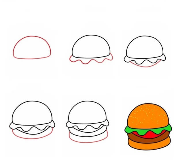 Hamburger fikri 6 çizimi
