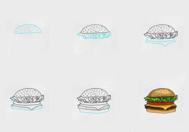 Hamburger fikri 7 çizimi