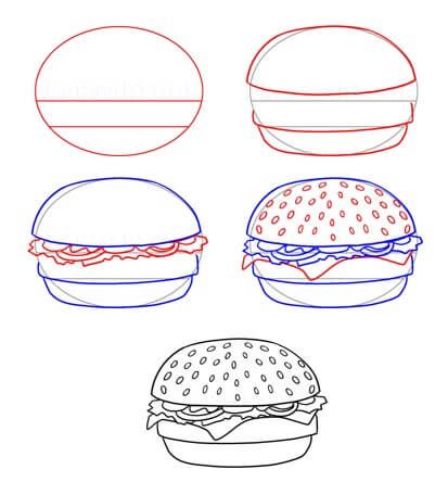 Hamburger fikri 8 çizimi