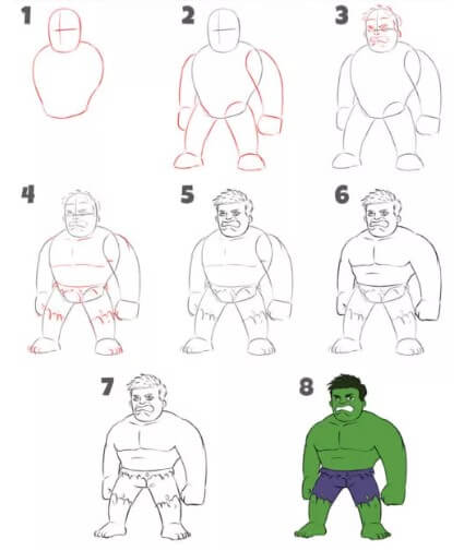 Hulk sevimli çizimi