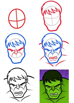 Hulk'un kafası çizimi