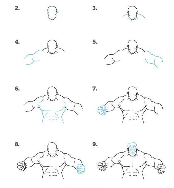 Hulk vücudu çizimi