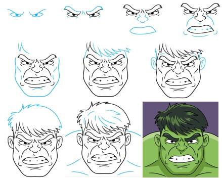 Hulk yüzü çizimi