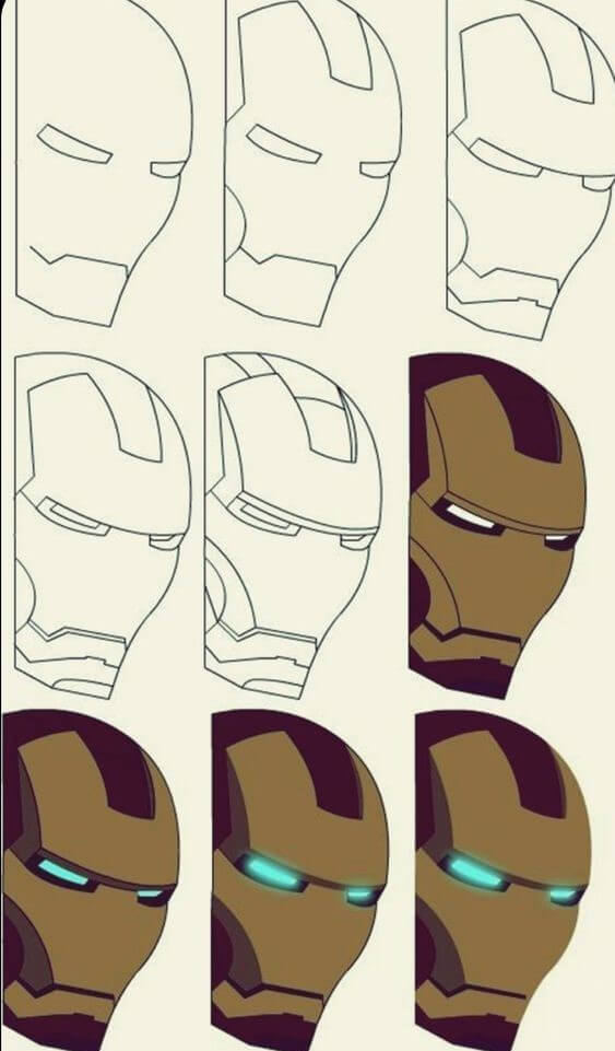 Iron man kafa çizimi