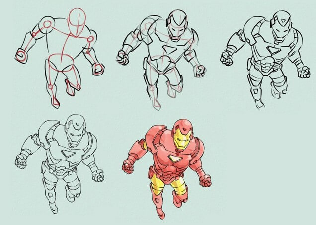 Iron man uçmak çizimi