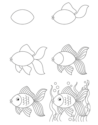 Karikatür balık çizimi