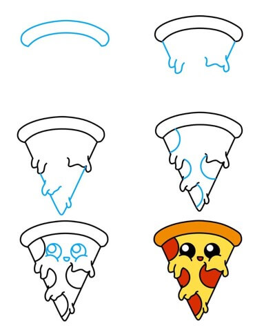 Karikatür pizza (1) çizimi