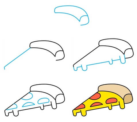 Karikatür pizza (2) çizimi