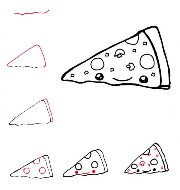 Karikatür pizza (4) çizimi