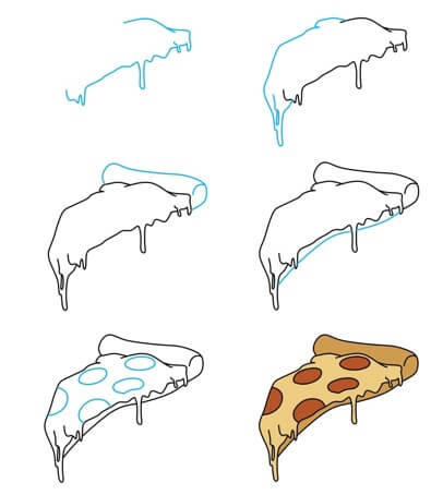 Karikatür pizza çizimi