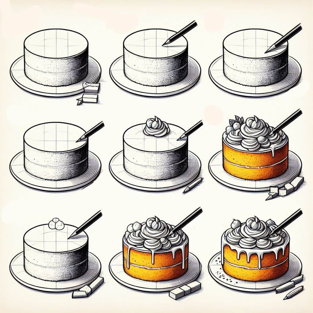 kremalı pasta fikri (10) çizimi