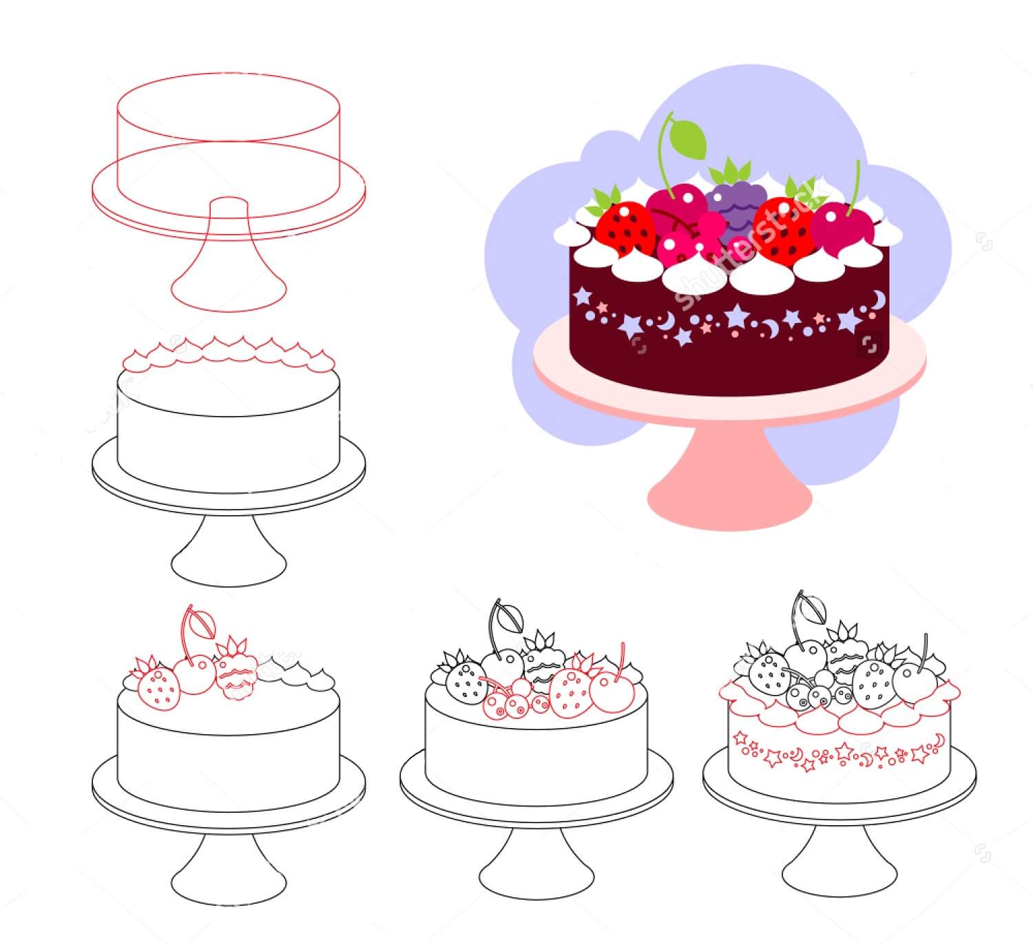 kremalı pasta fikri (4) çizimi
