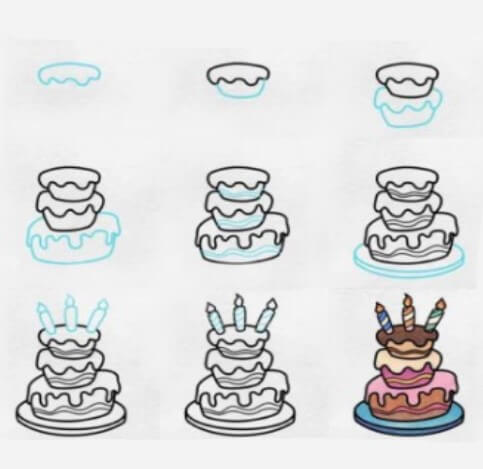 kremalı pasta fikri (5) çizimi