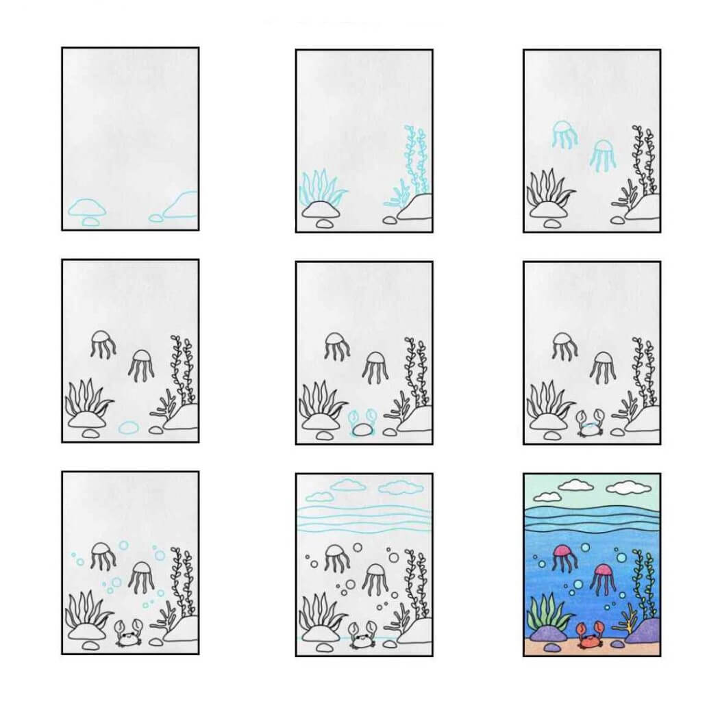 Mercan basit çizimi çizimi