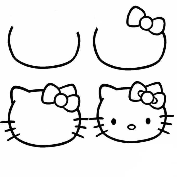 Merhaba kedi kafası (3) çizimi