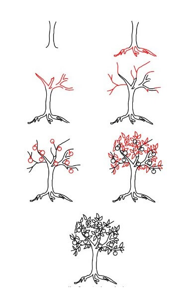 Meyve ağaçları (1) çizimi