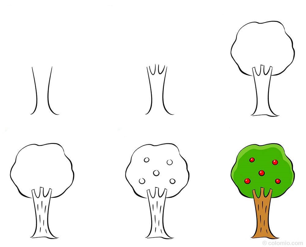 Meyve ağaçları (2) çizimi