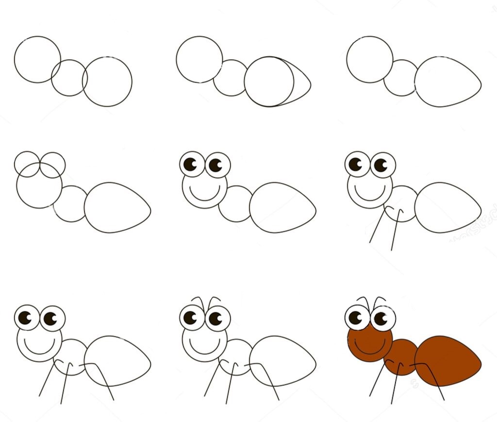 Mutlu karıncalar çizimi