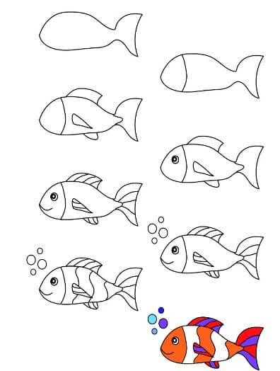 Palyaço balığı 4 çizimi