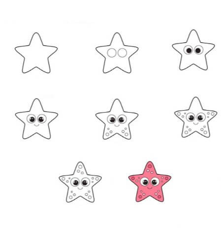 Pembe deniz yıldızı çizimi
