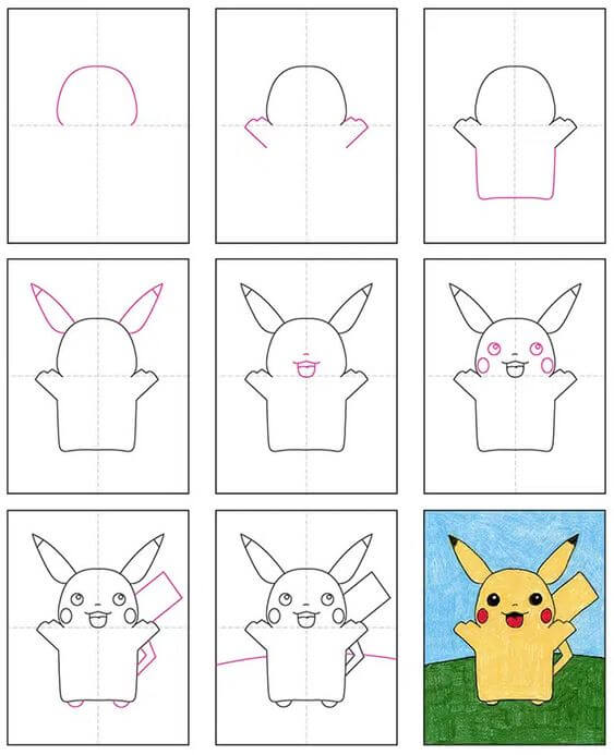 Pikachu Alevli çizimi