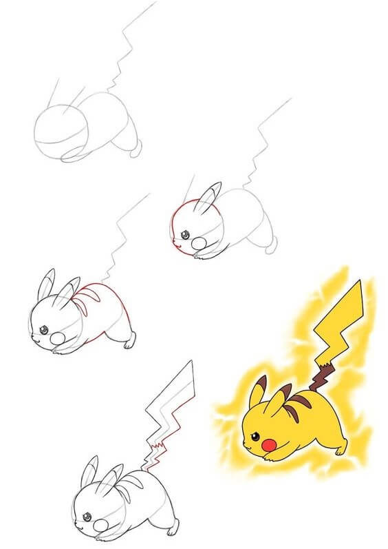 Pikachu Büyülü çizimi