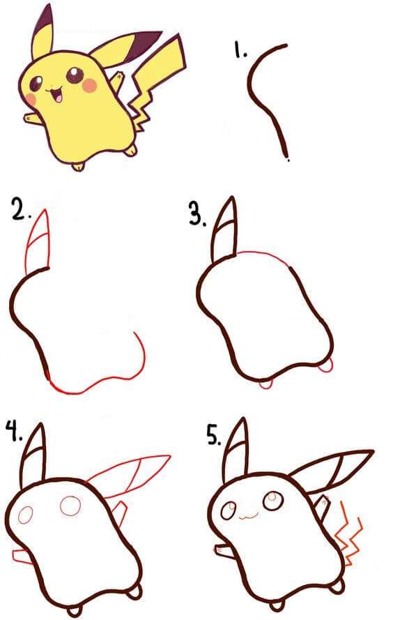 Pikachu Neşe Dolu çizimi