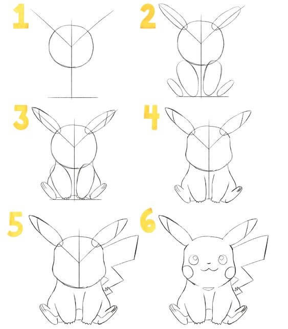 Pikachu Neşeli çizimi