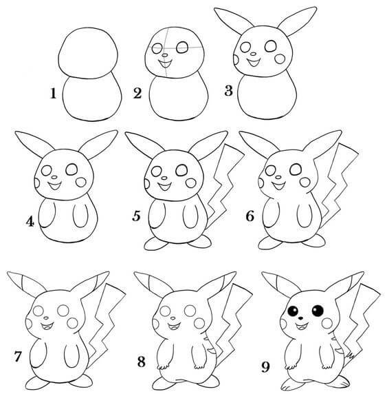 Pikachu Parlak çizimi