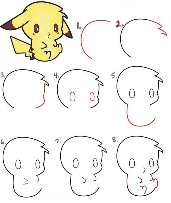 Pikachu Sonsuz Mutluluk çizimi