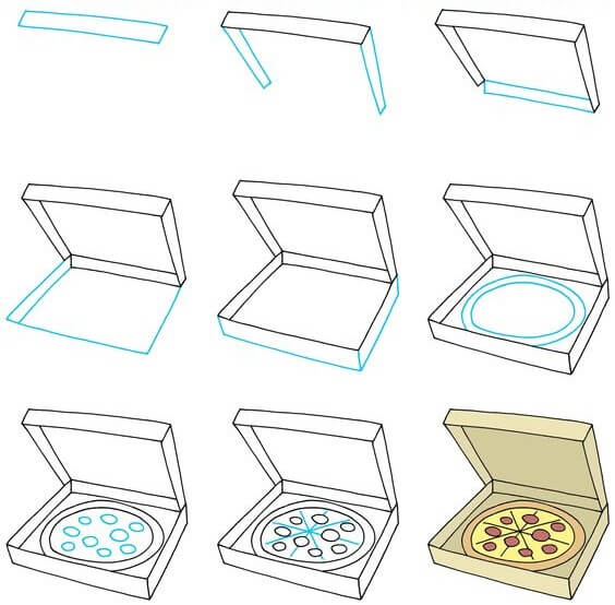 Pizza kutusu (2) çizimi