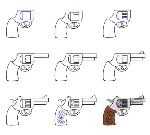 Rulo silahı (3) çizimi
