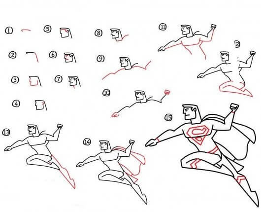 Süpermen dövüşü çizimi