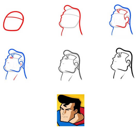 Süpermen kafası çizimi