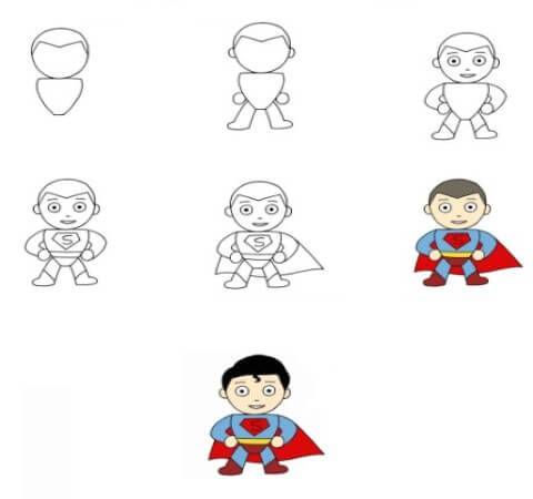 Süpermen sevimli çizimi