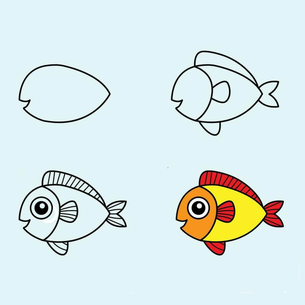 Sevimli balık çizimi
