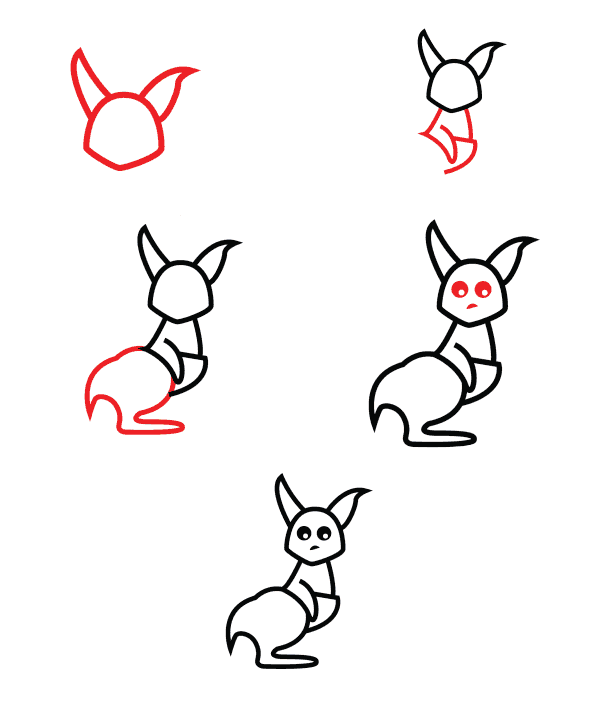 Sevimli kanguru çizimi