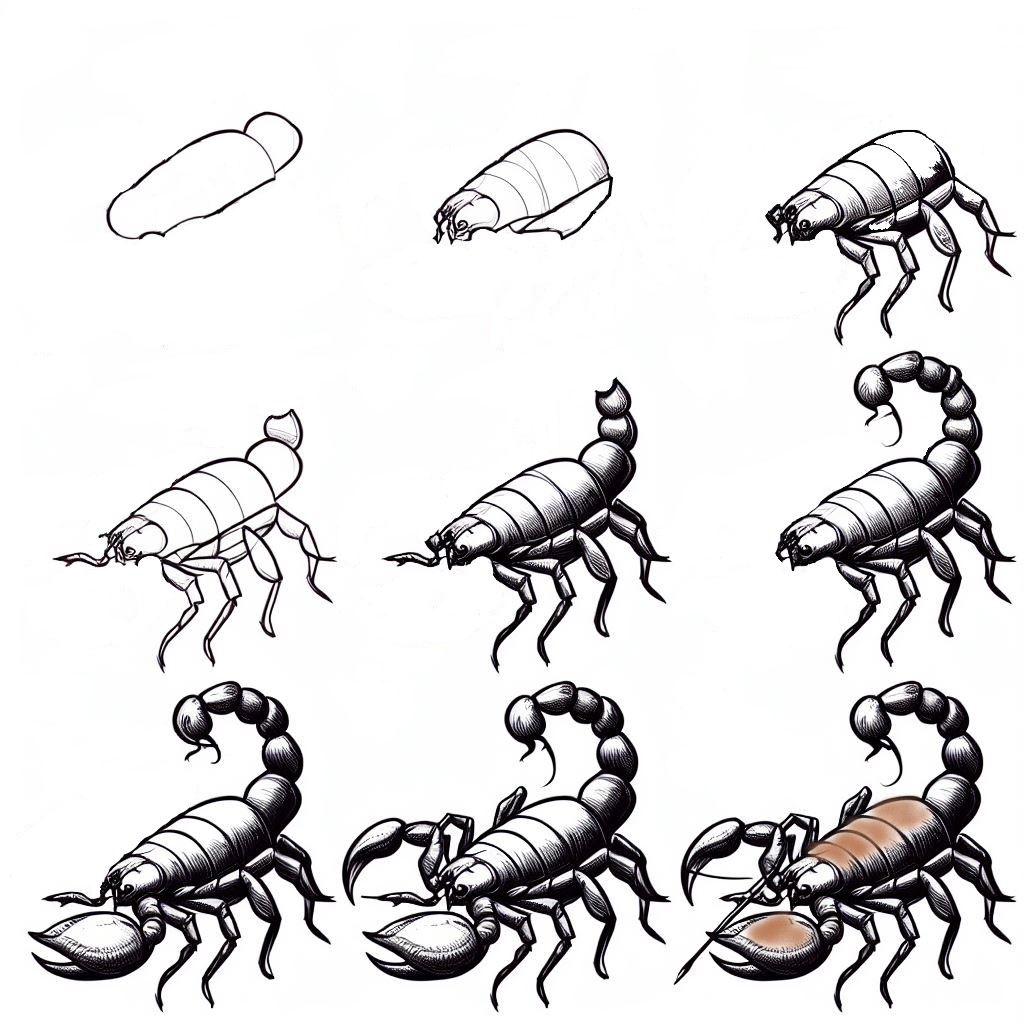 Skorpioni fikri (20) çizimi
