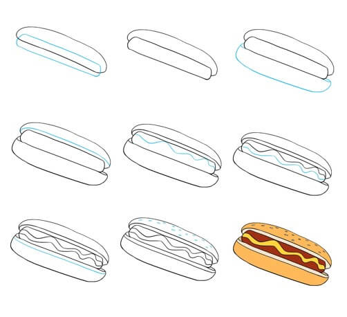 Sosisli sandviç 7 çizimi