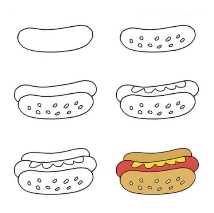 Sosisli sandviç 9 çizimi