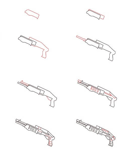 SPAS12 Gun çizimi