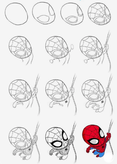 Spider man sevimli 4 çizimi